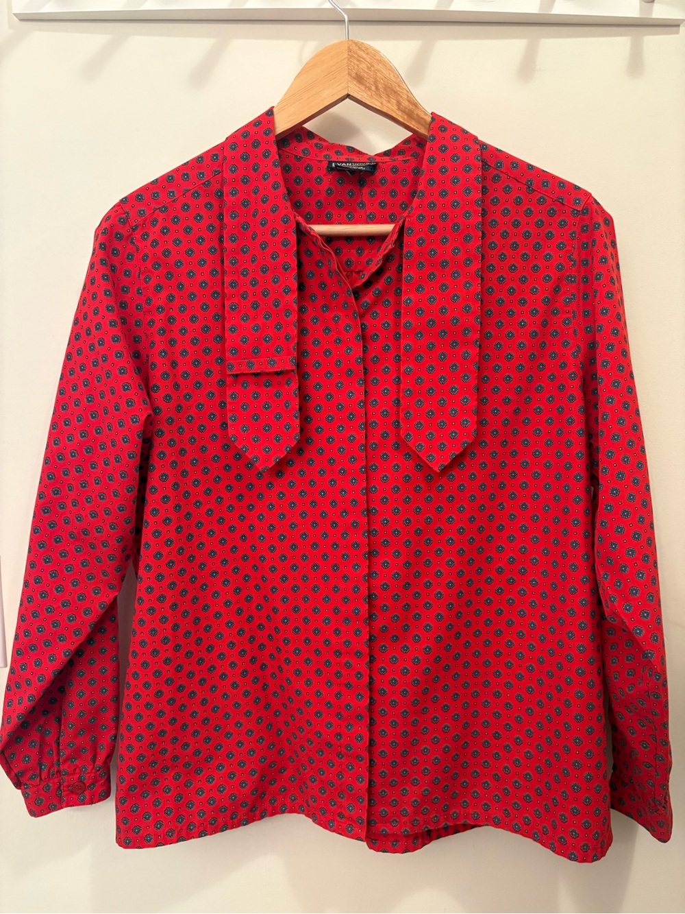 Vintage Evan Davies Blouse with Tie Neck Size 12